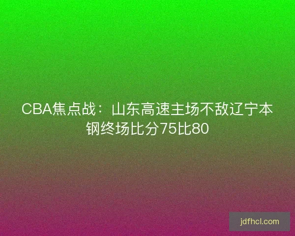 CBA焦点战：山东高速主场不敌辽宁本钢终场比分75比80
