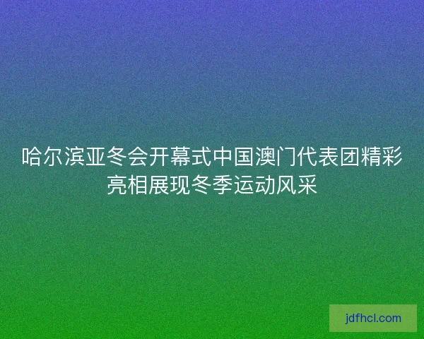 哈尔滨亚冬会开幕式中国澳门代表团精彩亮相展现冬季运动风采
